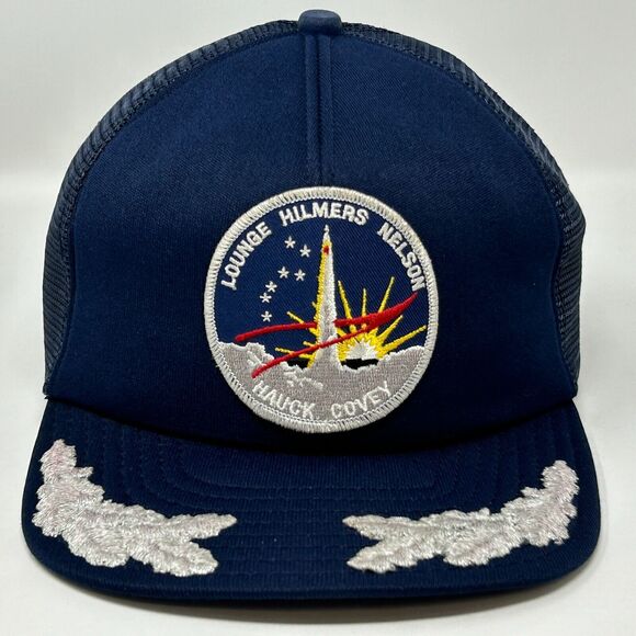 Vintage NASA Space Shuttle STS-26 Trucker Hat Baseball Cap Blue Discovery Mesh - Picture 10 of 10